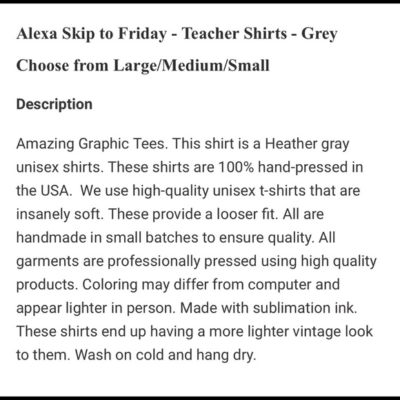 **SOLD** Teacher T-shirt - Picture 4 of 4